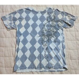 Pop‎ Icon Shirt Mens Size M Y2K Goth Distressed Grunge Blue